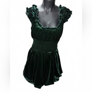 Urban Outfitters Deep Green Velvet Dress